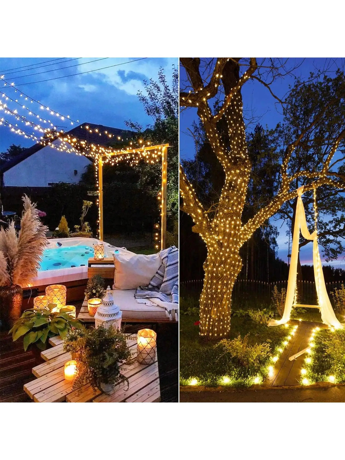 Solar Powered LED String Lights,22m200 LED, 8 Functions Button Control, Waterproof,Warm White, Suitable Wall Bedroom Decoration