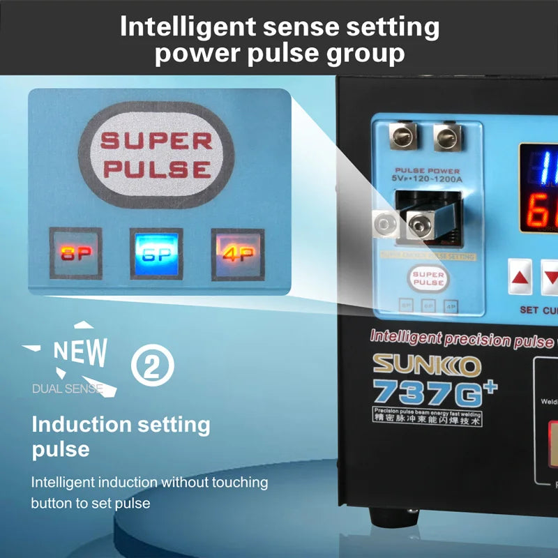 SUNKKO 737G+ Intelligent Induction Handheld Spot Welder Large 18650 Battery Pack New Condition DIS for Welding Equipment