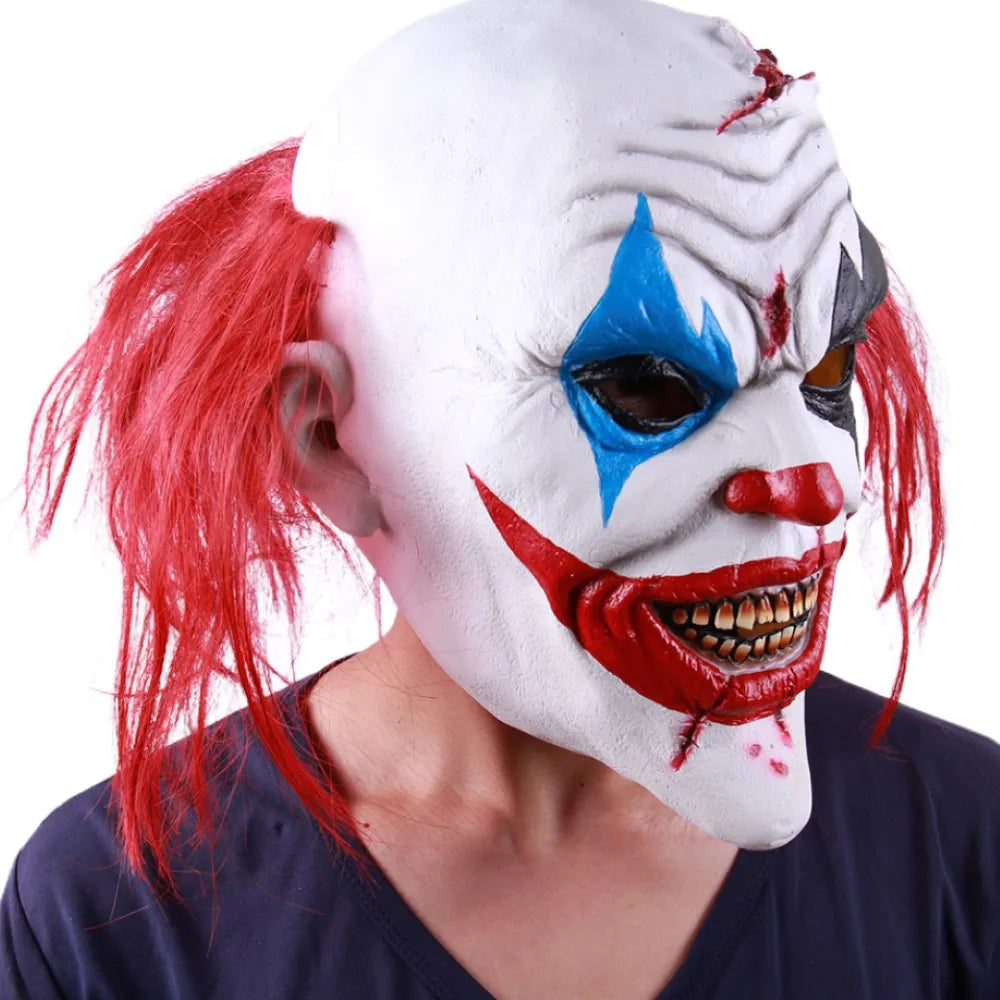Masque de cosplay zombie de Noël en latex, cagoule de fantôme avec crâne d’horreur et sourire de Joker en caoutchouc, masque intégral de fête OEM