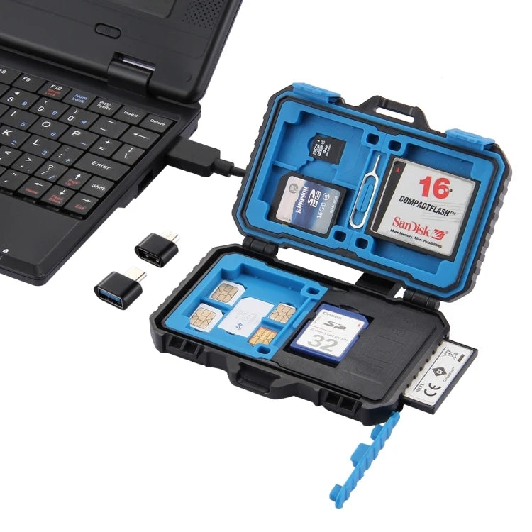 Fast Shipping 22 in 1 Portable Memory Card Case With Card Reader Function for CF SD TF SIM Cards