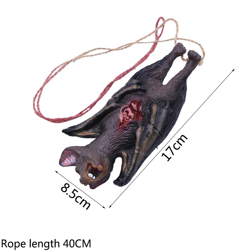 Halloween Horror Hanging Prop Fake Dead Mouse Bat Bloody Hand Feet Halloween Party Decoration Haunted House Decor Prop Ornament