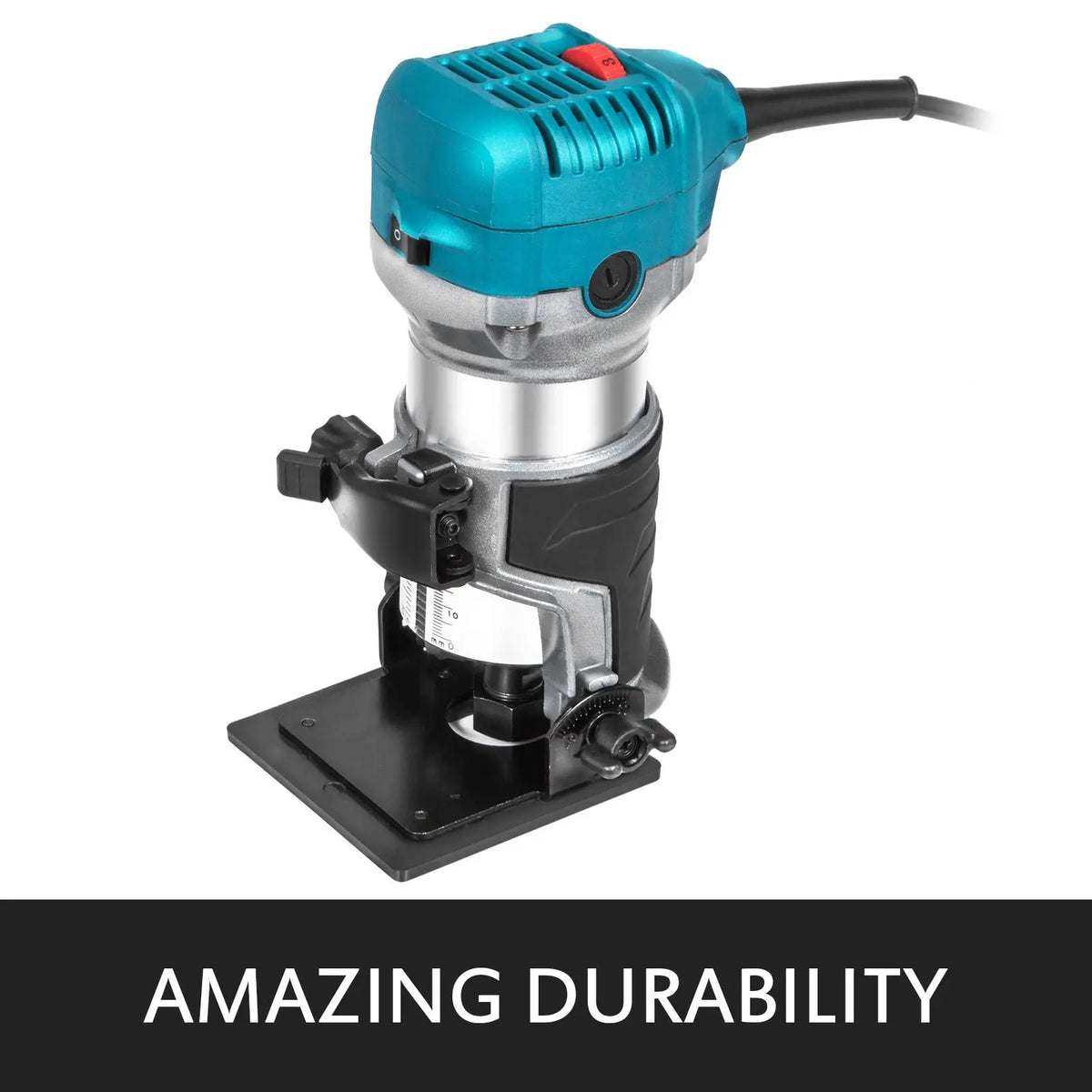 Kit de défonceuse compacte de 1,25 HP avec base fixe, plongeante et inclinable, vitesse variable, puissance de 800 W, couple maximal et 30 000 tr/min — état neuf