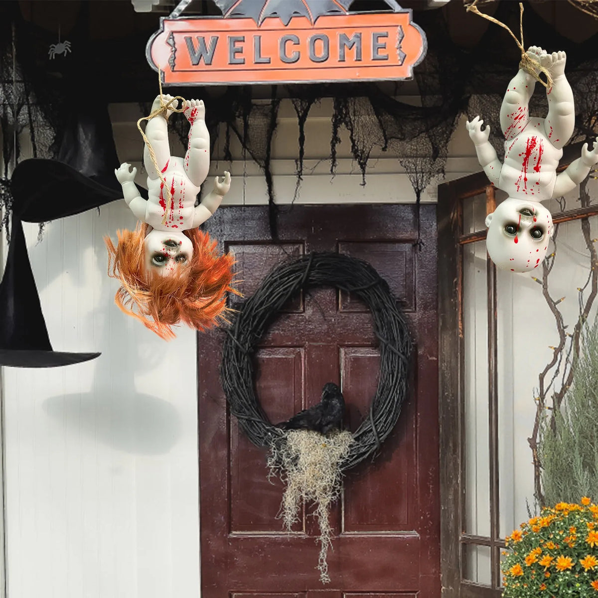 Halloween Scary Blood Doll Horror Ghost Zombie Baby Ghost Day Infant Decor Haunted House Props Children Gifts Party Decor