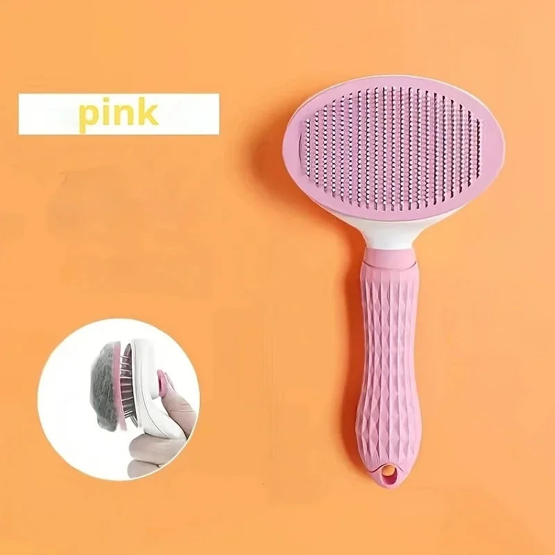 Easy One-Click Pet Grooming Essential: Pet Hair Removal Brush – Gentle Care for Dogs and Cats