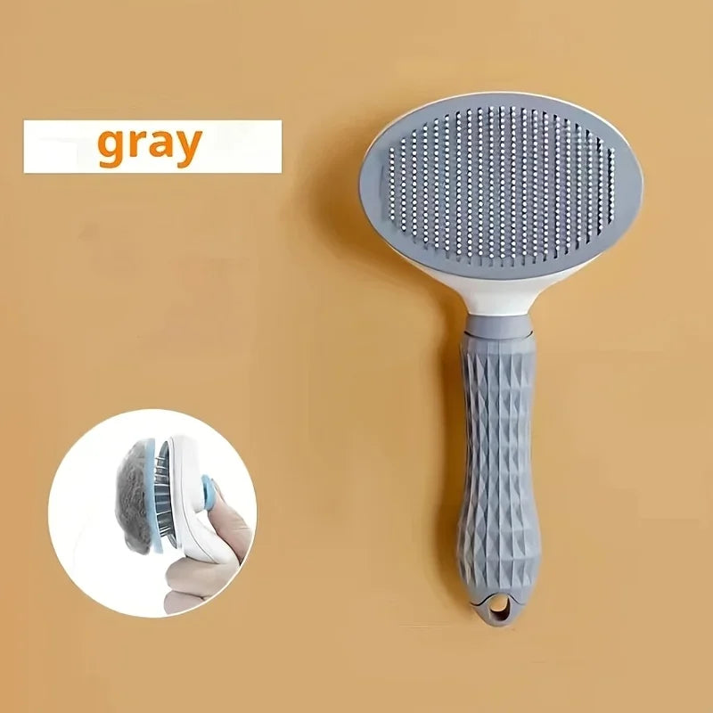 Easy One-Click Pet Grooming Essential: Pet Hair Removal Brush – Gentle Care for Dogs and Cats