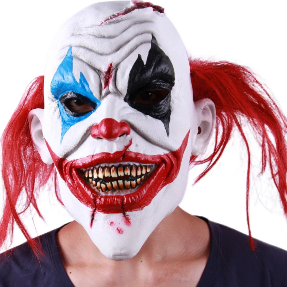 Masque de cosplay zombie de Noël en latex, cagoule de fantôme avec crâne d’horreur et sourire de Joker en caoutchouc, masque intégral de fête OEM