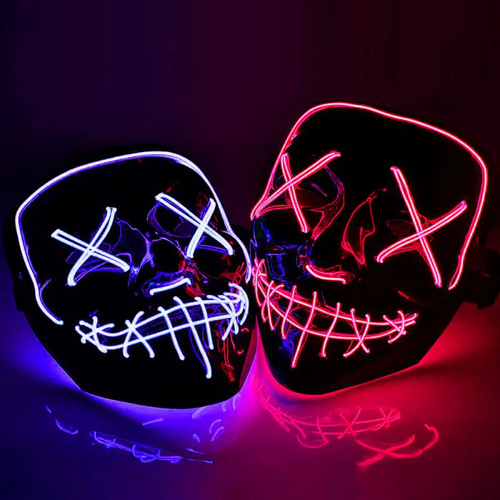 ELEGATE LED Light-Up Plastic Full Face Adult Party Masks with Cartoon Pattern for Superior Scary & Creepy Halloween in Mexico