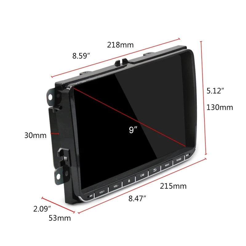 Large 9-inch Central Control Screen 1+16G Storage Carplay Android10.0 Navigator Player for Volkswagen Electronic Consumer