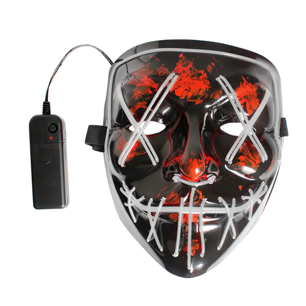ELEGATE LED Light-Up Plastic Full Face Adult Party Masks with Cartoon Pattern for Superior Scary & Creepy Halloween in Mexico