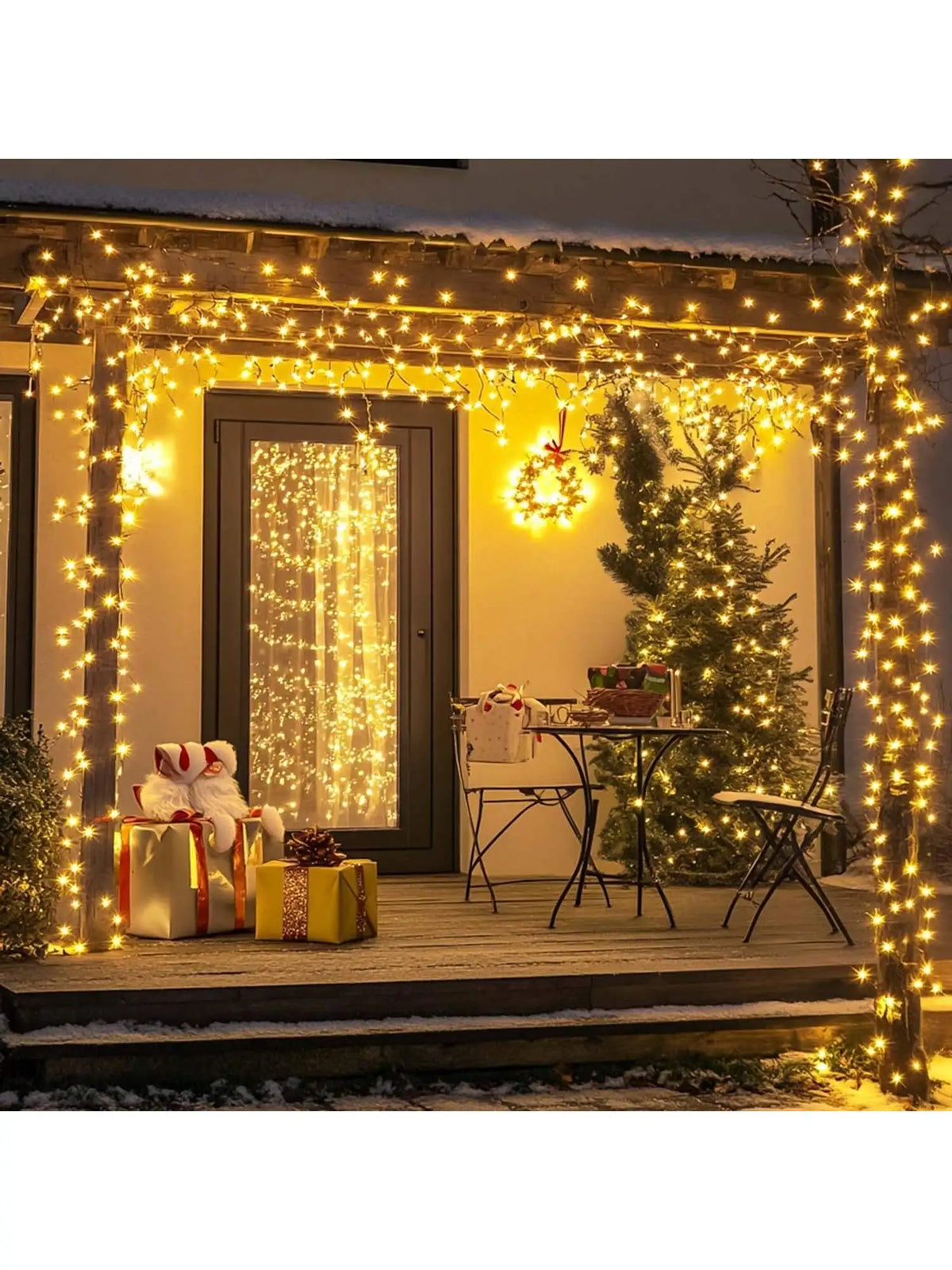 Solar Powered LED String Lights,22m200 LED, 8 Functions Button Control,  Waterproof,Warm White, Suitable Wall Bedroom Decoration