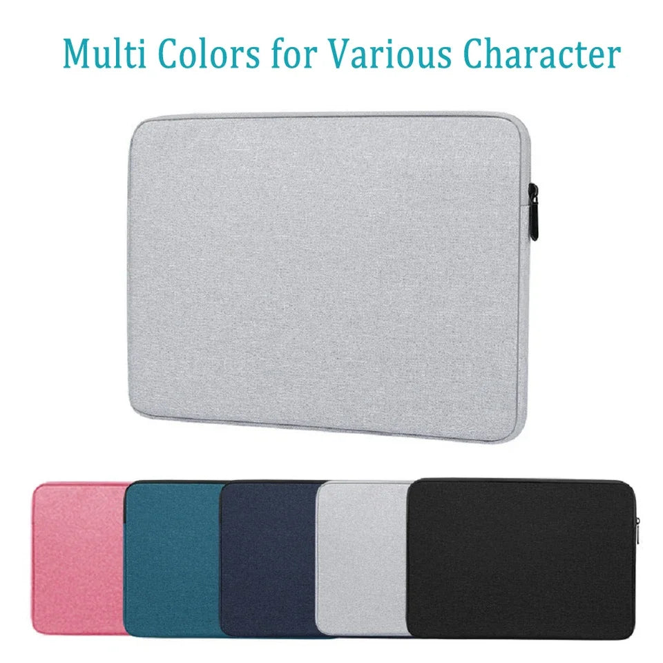 For ZEUSLAP 16inch Portable Monitor Bag Waterproof Canvas Flocking Sleeve Anti-Drop Zip Pouch Carry Case