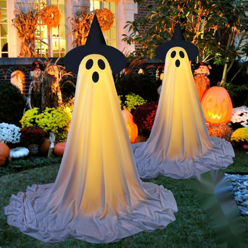 Front Porch Glow Ghost Halloween Standing Ghost Porch Patio Ghost halloween decorations