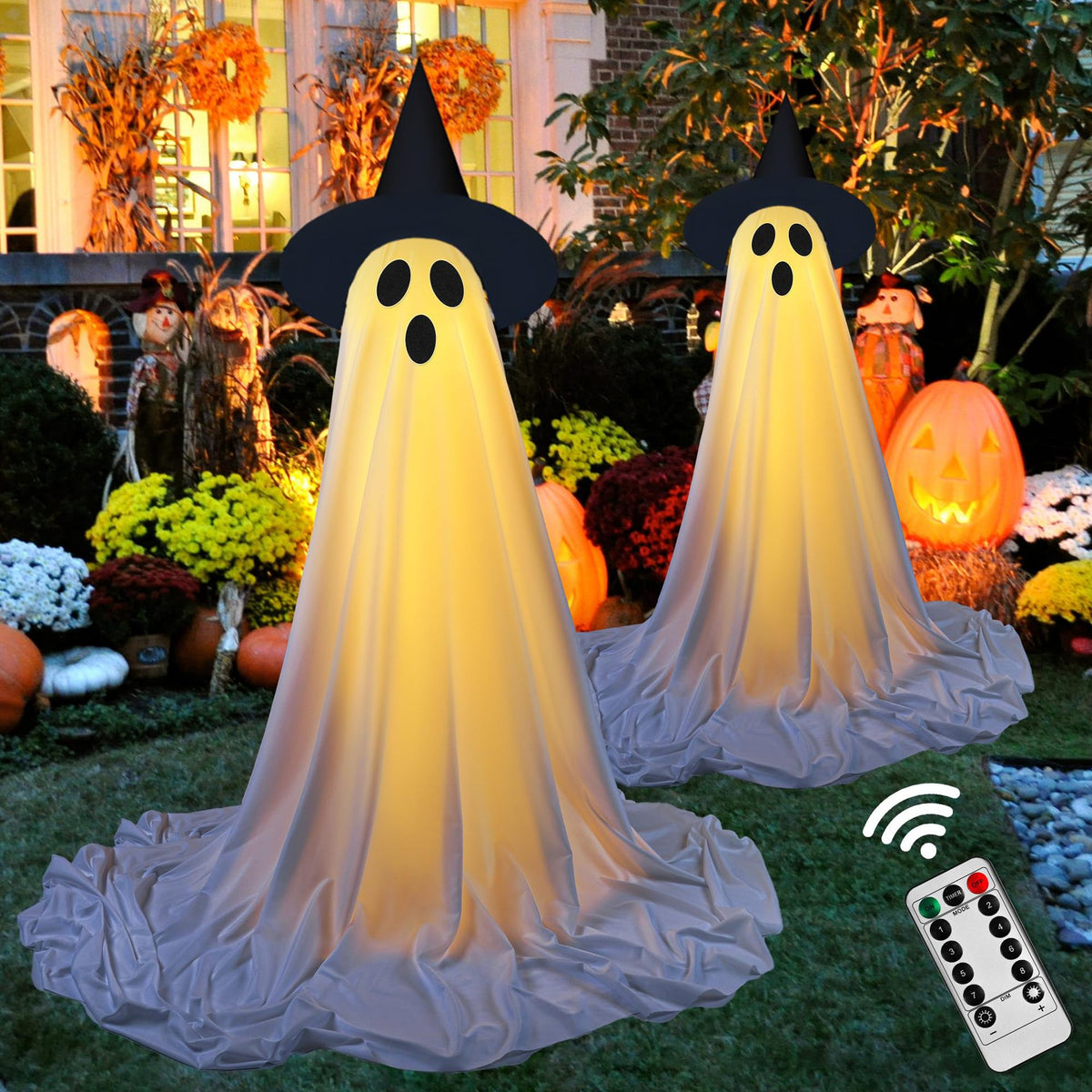 Front Porch Glow Ghost Halloween Standing Ghost Porch Patio Ghost halloween decorations