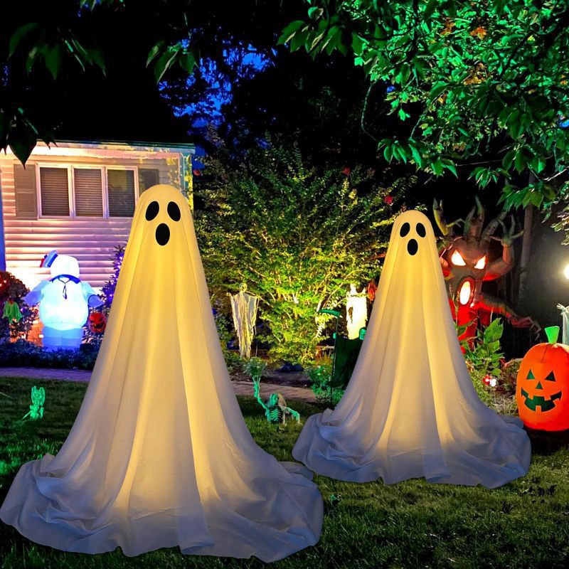 Front Porch Glow Ghost Halloween Standing Ghost Porch Patio Ghost halloween decorations