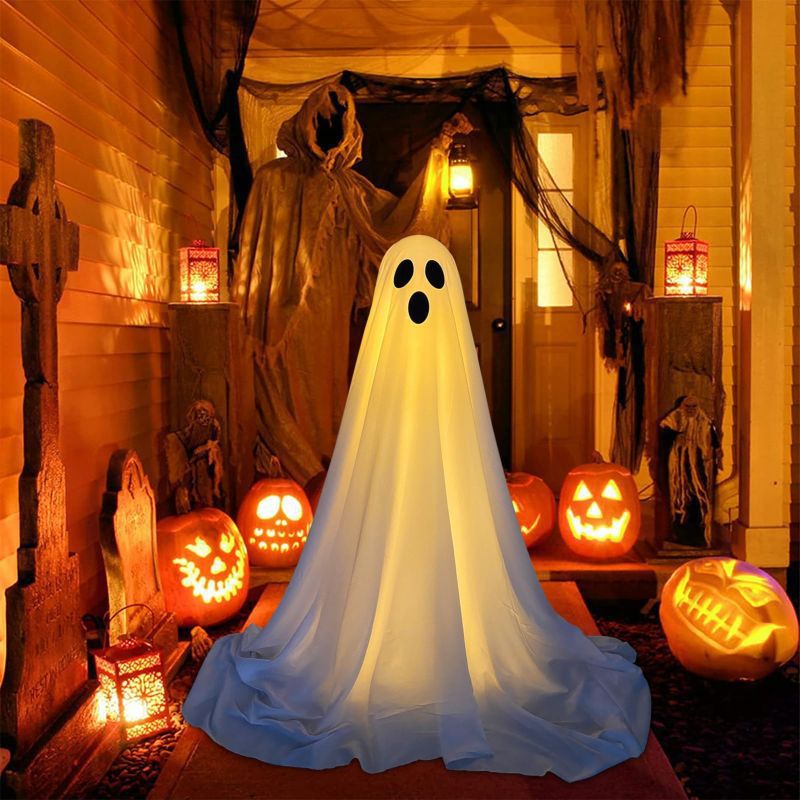 Front Porch Glow Ghost Halloween Standing Ghost Porch Patio Ghost halloween decorations