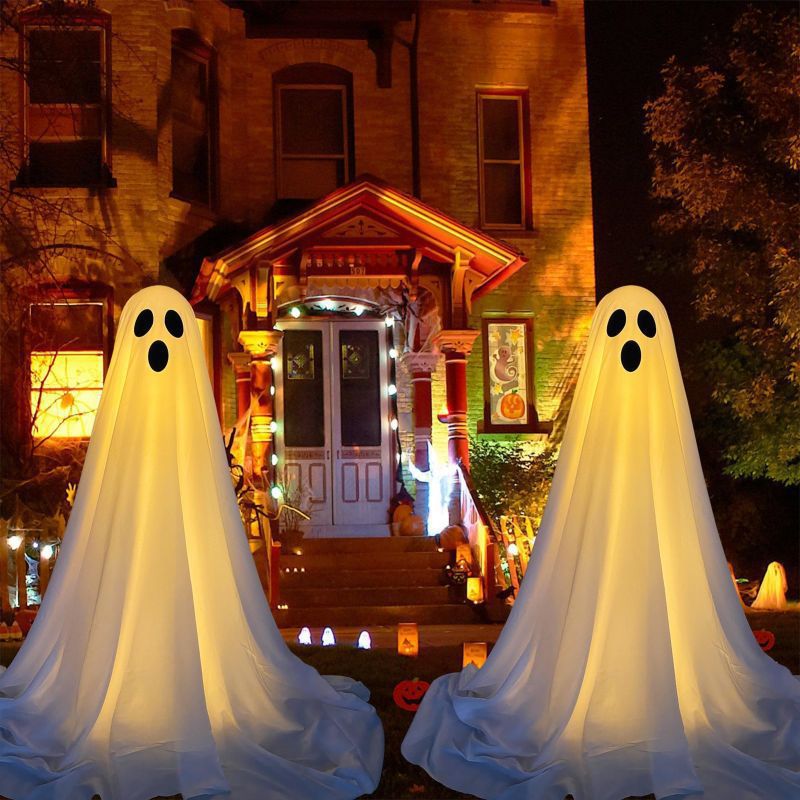 Front Porch Glow Ghost Halloween Standing Ghost Porch Patio Ghost halloween decorations