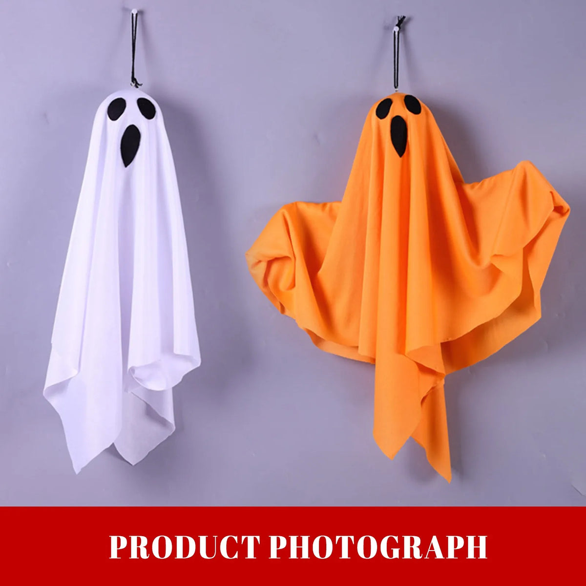 Halloween Ghost Hanging Decorations Halloween Hanging Light Up White Flying Ghosts Tree Window Wall Scary Ornament 50X40cm