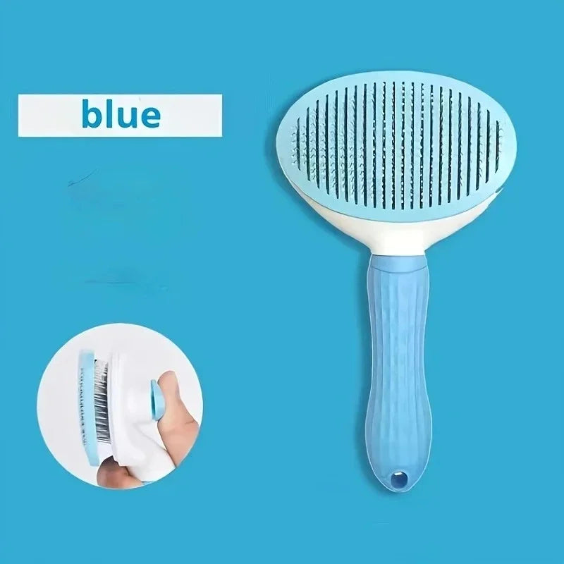 Easy One-Click Pet Grooming Essential: Pet Hair Removal Brush – Gentle Care for Dogs and Cats