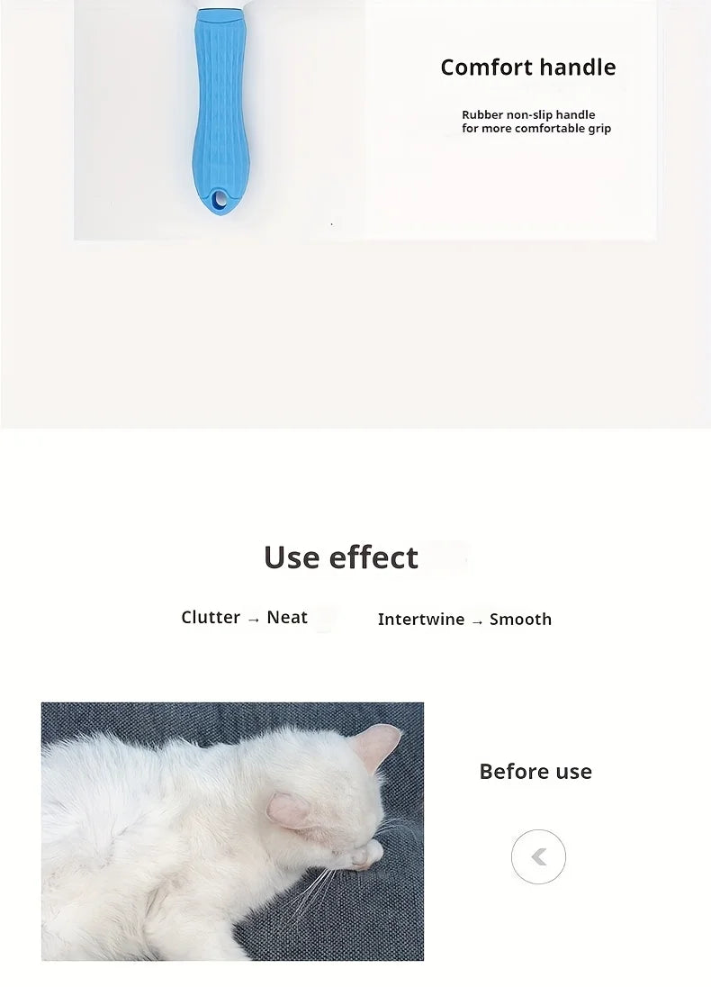 Easy One-Click Pet Grooming Essential: Pet Hair Removal Brush – Gentle Care for Dogs and Cats