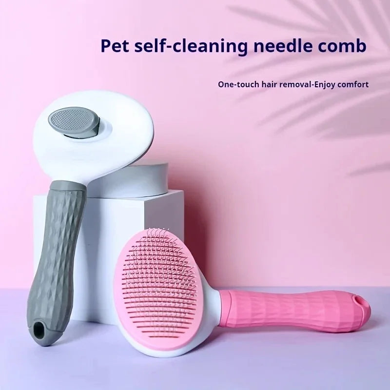 Easy One-Click Pet Grooming Essential: Pet Hair Removal Brush – Gentle Care for Dogs and Cats