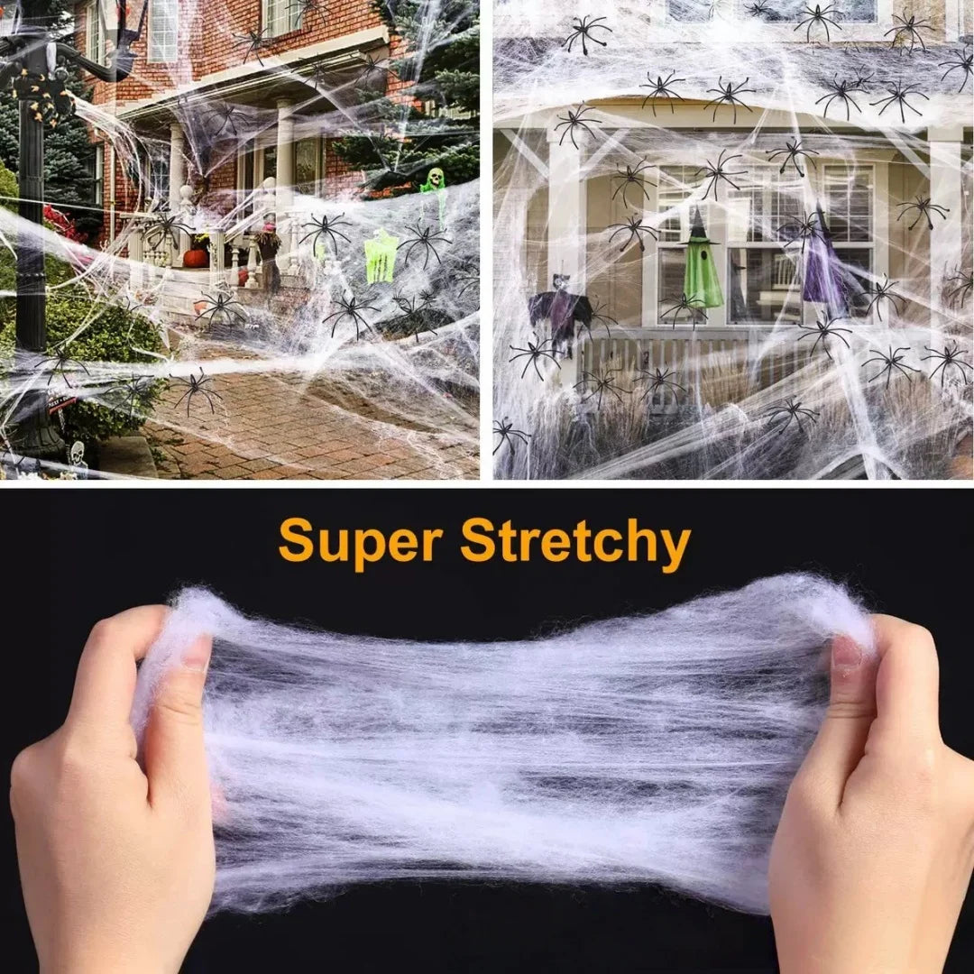 Halloween Ghost Festival Spider Web Simulated Spider Web for Decorating Secret Rooms in Haunted Houses KTV Shopping Malls Horror