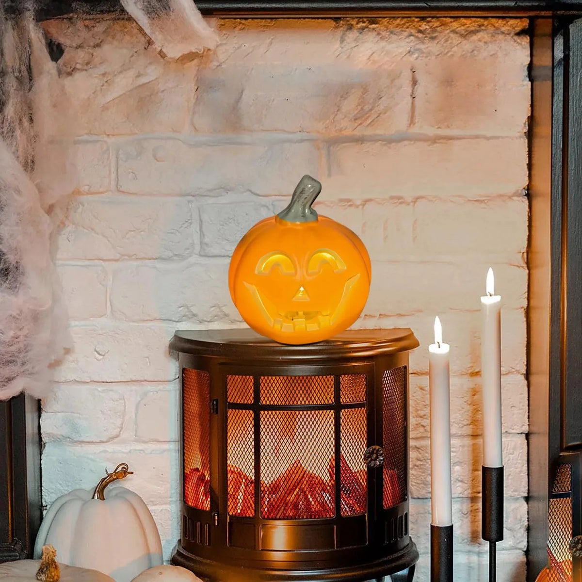 Halloween Decorative Pumpkin Props Lantern Decor Creative Pumpkin Led Lamp Home Decoration Props Accessories Without Battery