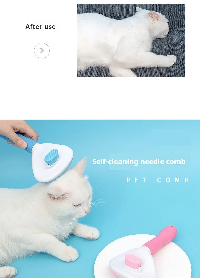 Easy One-Click Pet Grooming Essential: Pet Hair Removal Brush – Gentle Care for Dogs and Cats