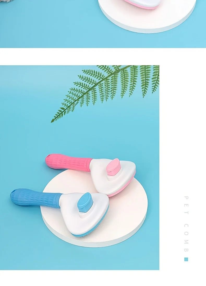 Easy One-Click Pet Grooming Essential: Pet Hair Removal Brush – Gentle Care for Dogs and Cats